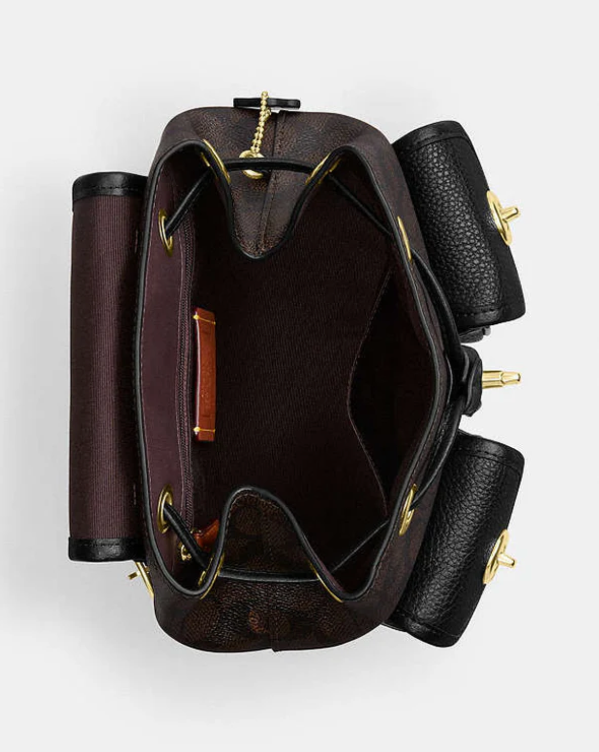 Coach Hadley Backpack In Signature Canvas Signature Canvas-Gold-Walnut-Black