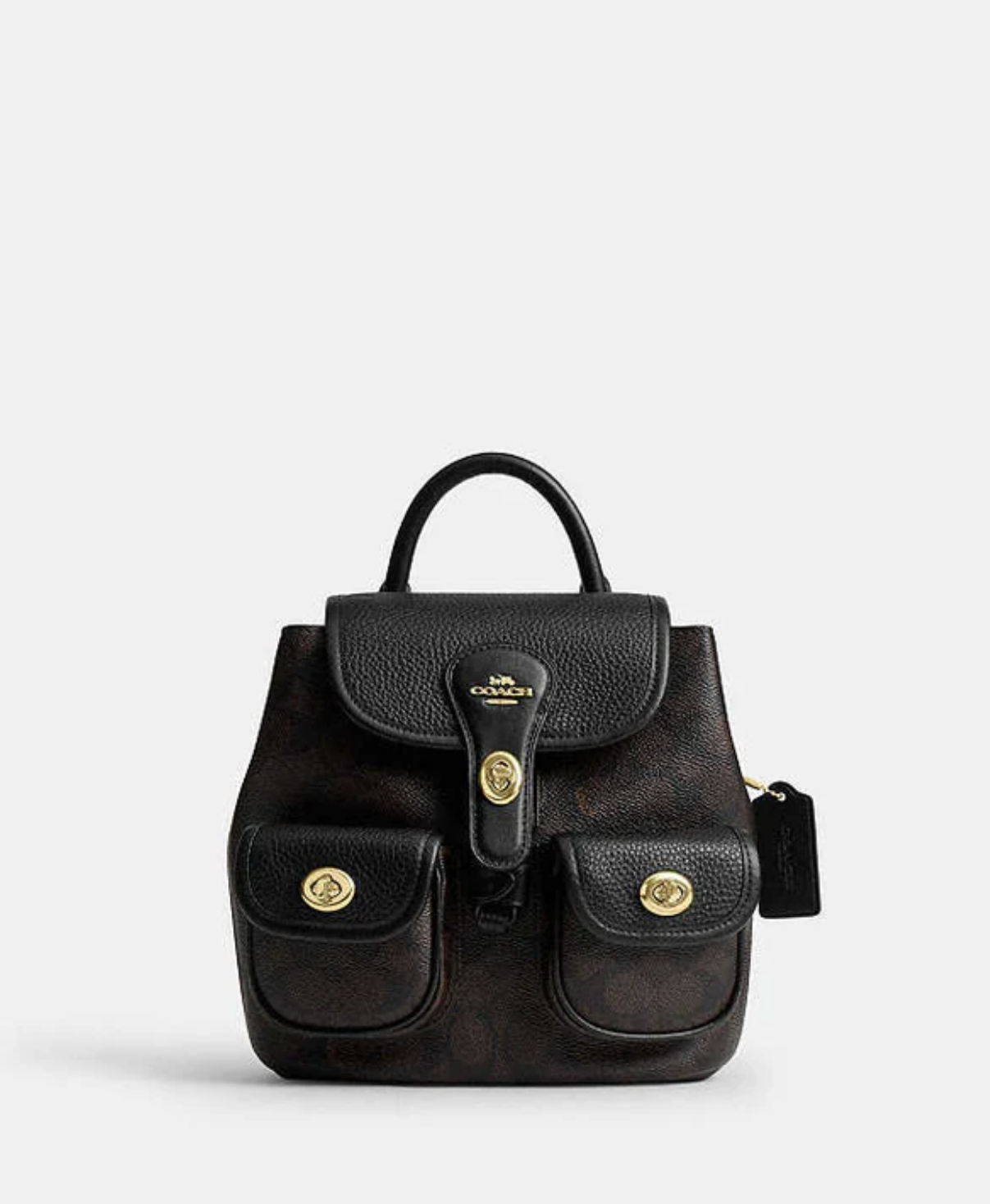 Coach Hadley Backpack In Signature Canvas Signature Canvas-Gold-Walnut-Black